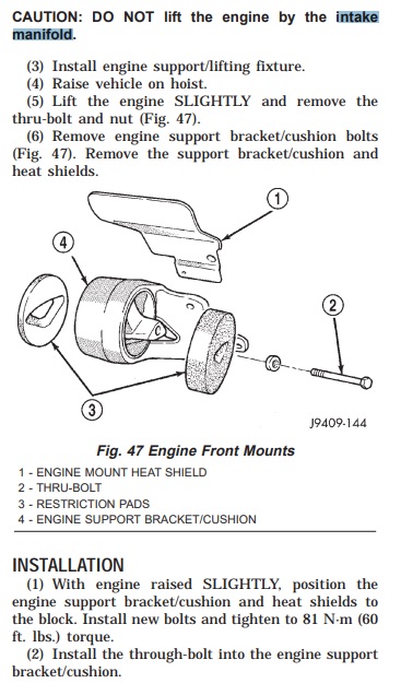 motor mount location