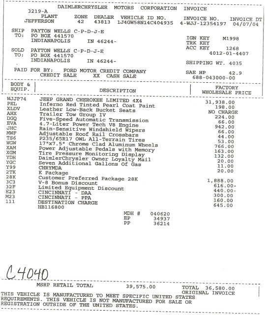 Ram 1500 store invoice price