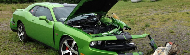 Green With Envy Challenger Wrecked Hard