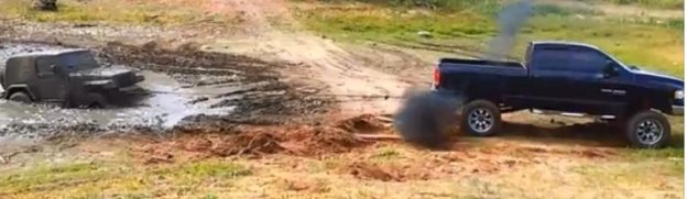 Muddy Mondays: Cummins Ram Pulls Jeep Out of the Mud