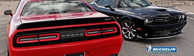 2015 Dodge Challenger SRT Supercharged (left) and Dodge Challeng