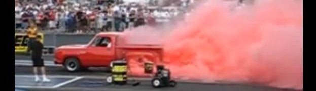 Tire Shredding: 1st Gen Dodge Ram Makes Bright Red Smoke