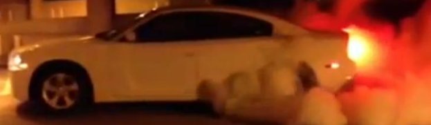 Tire Shredding: Dodge Charger Destroys Tires in a Parking Garage