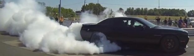 Tire Shredding: 2015 Dodge Challenger SRT Hellcat Engineer Burnout