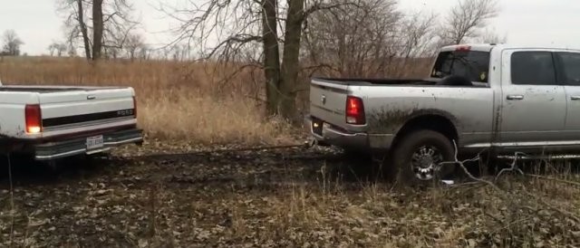 Muddy Monday: Cummins Ram Drags a Ford Out of the Mud