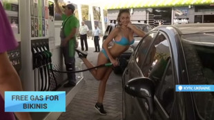 Girls Wearing Bikinis to Get Free Gas Yields Delightful Entertainment