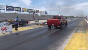 Monstrous Dodge RAM Wins Drag Race, Blows Up First