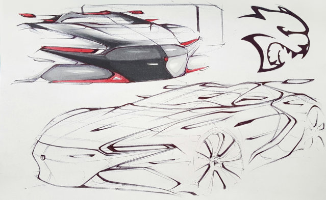 The fourth-place winning sketch for the FCA US Drive for Design