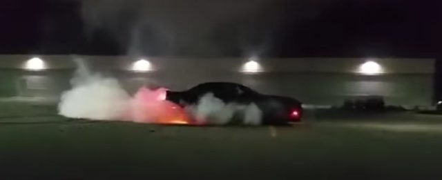 Hellcat Challenger Burns Tires ‘Til they Burn – Literally