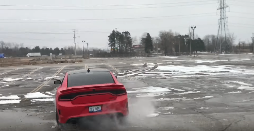 Dodge Charger Hellcat Battles Snow With Red-Hot Burnouts (Contains NSFW Language)