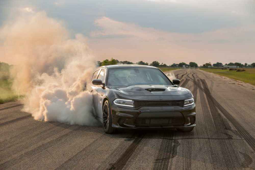 Hellcat Charger Smokes Drag Radials from 65-145 mph 