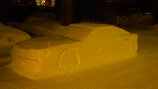 Car Made From Snow In Montreal