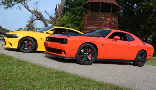 Hellcat Challenger and Charger Side by Side