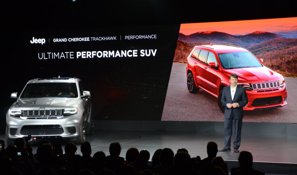 Mike Manley introduces the Trackhawk prior to replacing Sergio Marchionne