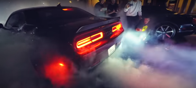 Dodge Hellcat burnout at Monterey Hypercar Meet