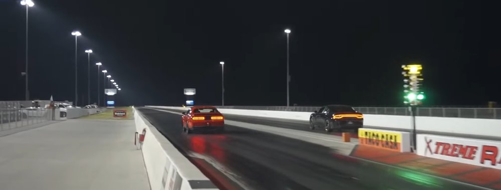 Demon and Charger Down Track