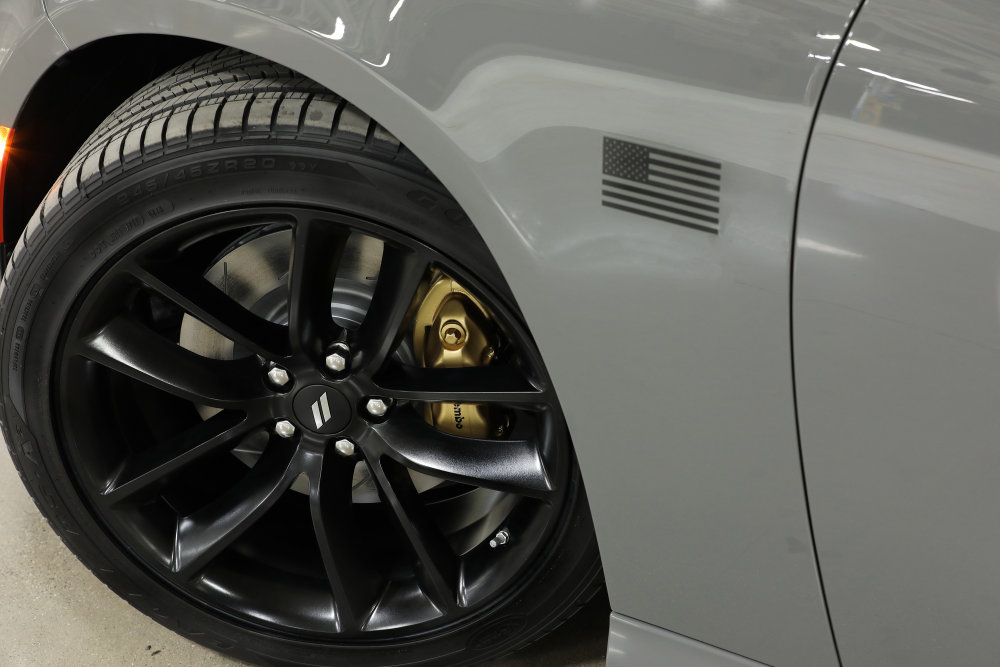 The Stars & Stripe Edition features Satin Black American Flag fender decals and Bronze four-piston Brembo brake calipers on Scat Pack models, packaged with Performance Handing group on GT and R/T models.