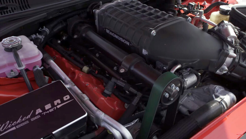 Dodge Challenger Demon with a Magnuson supercharger making 1,200 horsepower