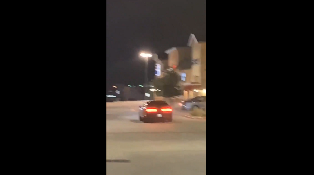 dodgeforum.com Challenger Driver Trashes Front End After Zooming Through a Parking Lot