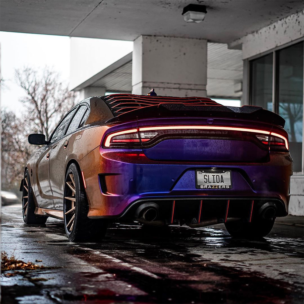 Dodge charger Scat pack widebody rear louvers carbon fiber diffuser