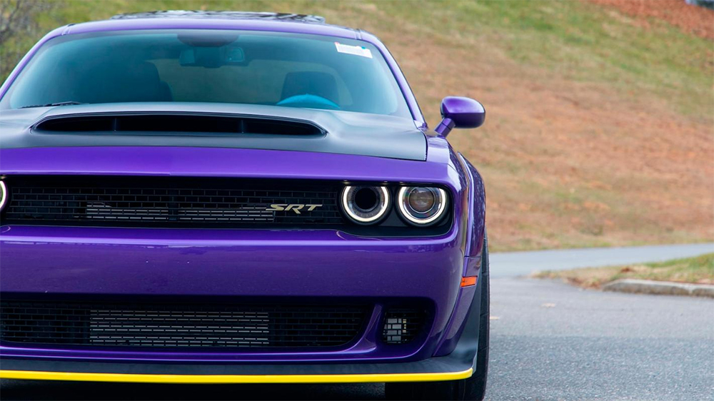 2018 Dodge Demon Plum Crazy Purple Splitter Guard Shipping Protector 12 Original Miles