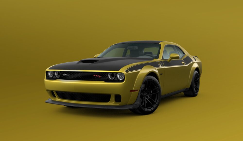 2021 Dodge Challenger T/A 392 Widebody shown in Gold Rush exteri