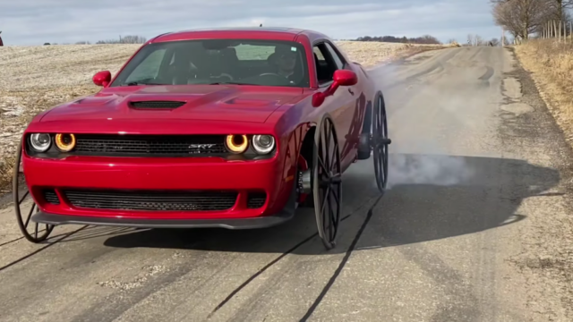 Dodge Challenger Hellcat on Horse and Buggy Wheels