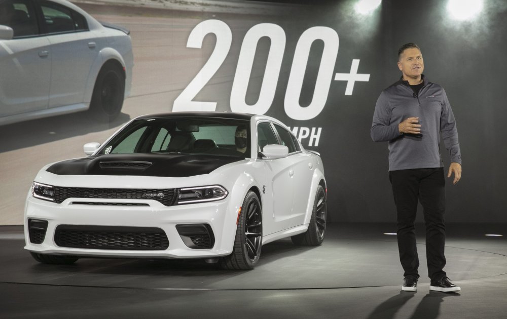 Tim Kuniskis with the Dodge Charger SRT Hellcat Redeye
