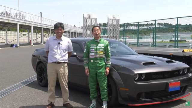 Drift King standing with hellcat in Japan
