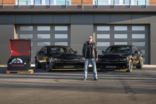 Bill Goldberg with his 2018 SRT Dodge Demon and 2023 Demon 170