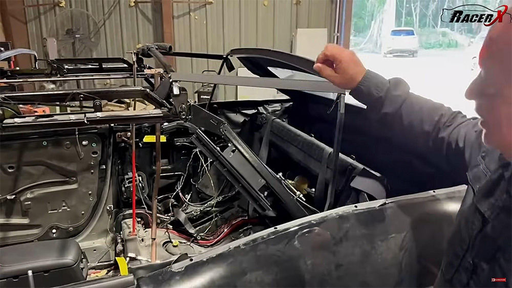 Internal look at convertible Dodge Challenger